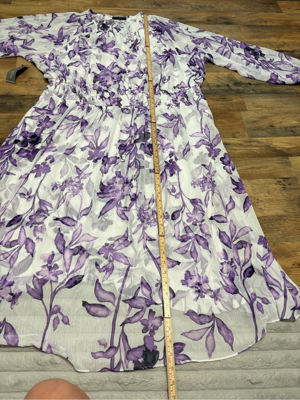 Lane Bryant Women’s Size 26 Purple Floral Maxi Dress NWT Plus Size Long Sleeve - Picture 3 of 8